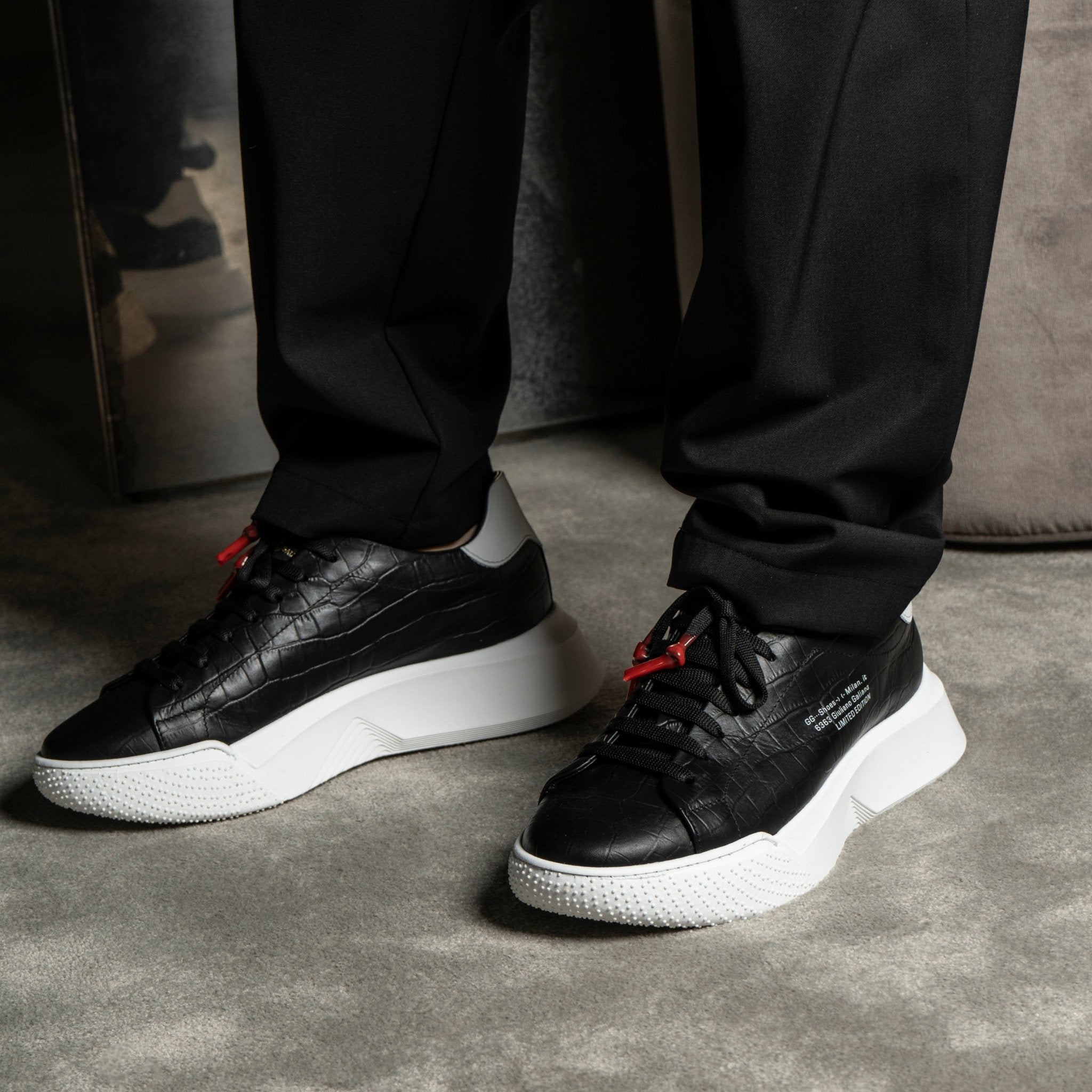 Nemesis | Croc Black - Giuliano Galiano | Handcrafted Luxury Sneakers Made In Italy