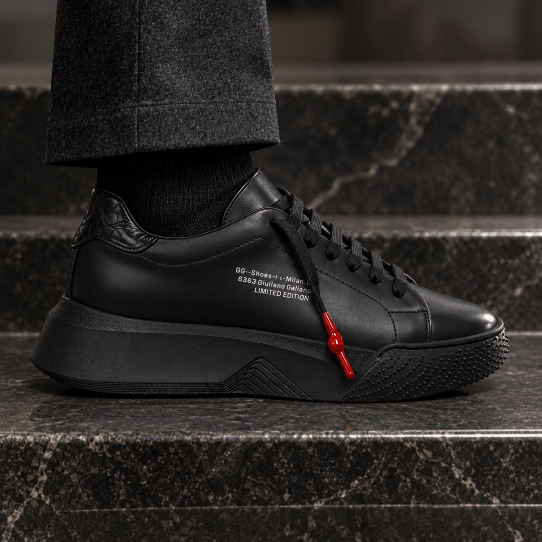 Nemesis Total Black - Giuliano Galiano | Handcrafted Luxury Sneakers Made In Italy