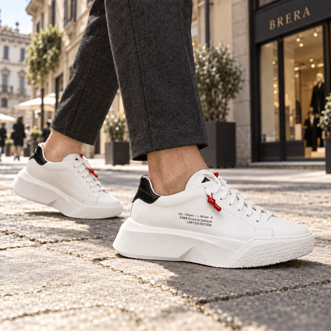 Nemesis White | Black - Giuliano Galiano | Handcrafted Luxury Sneakers Made In Italy