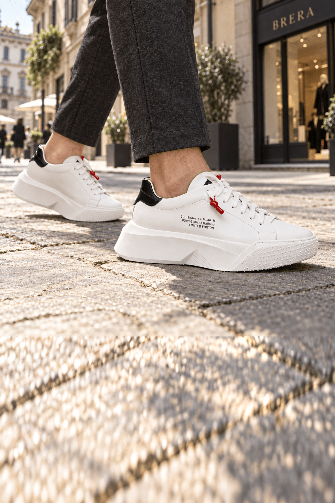 Nemesis White | Black - Giuliano Galiano | Handcrafted Luxury Sneakers Made In Italy