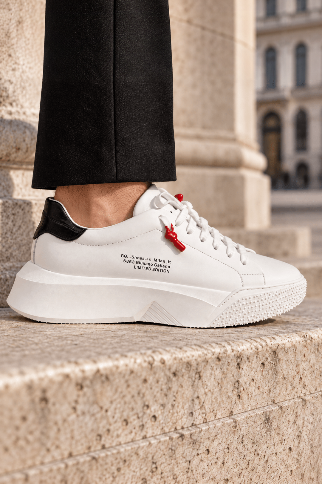 Nemesis White | Black - Giuliano Galiano | Handcrafted Luxury Sneakers Made In Italy