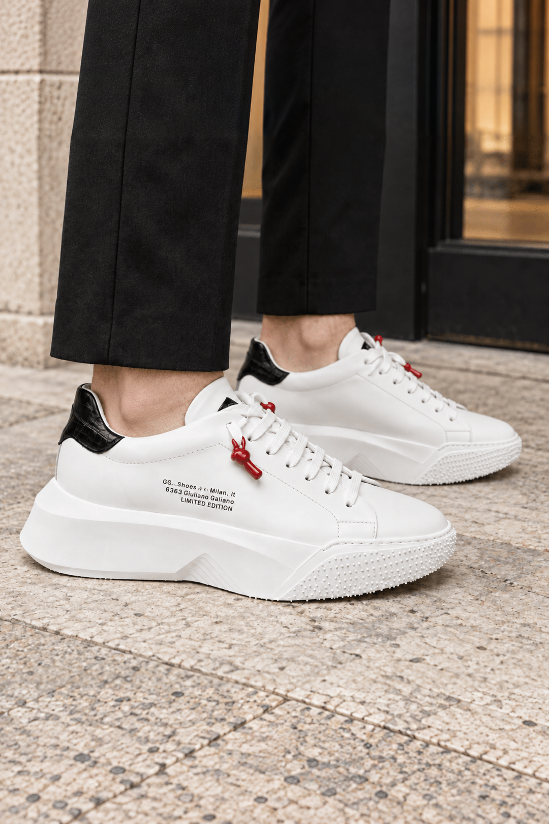 Nemesis White | Black - Giuliano Galiano | Handcrafted Luxury Sneakers Made In Italy