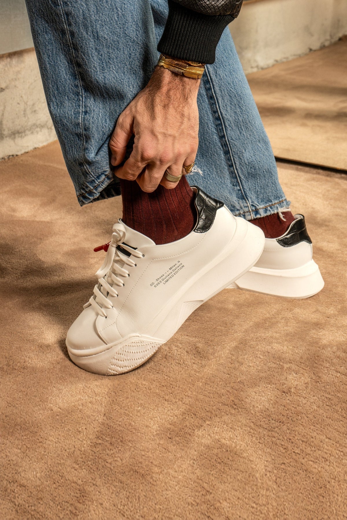 Nemesis White | Black - Giuliano Galiano | Handcrafted Luxury Sneakers Made In Italy