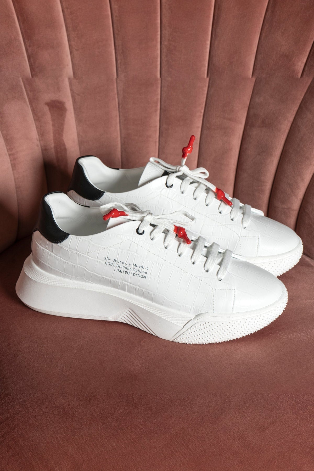 Nemesis White | Croc | Black - Giuliano Galiano | Handcrafted Luxury Sneakers Made In Italy