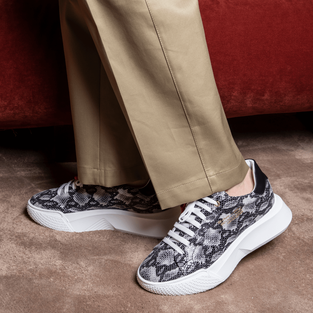 Nemesis White Grey Python LIMITED 1/100 - Giuliano Galiano | Handcrafted Luxury Sneakers Made In Italy