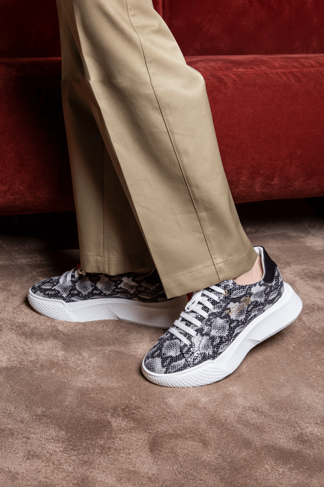 Nemesis White Grey Python LIMITED 1/100 - Giuliano Galiano | Handcrafted Luxury Sneakers Made In Italy
