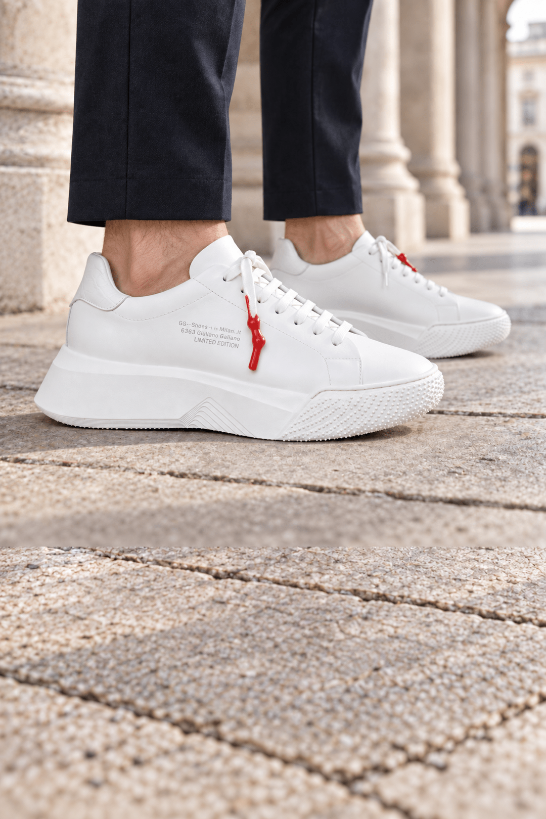 Nemesis White Leather Limited - Giuliano Galiano | Handcrafted Luxury Sneakers Made In Italy