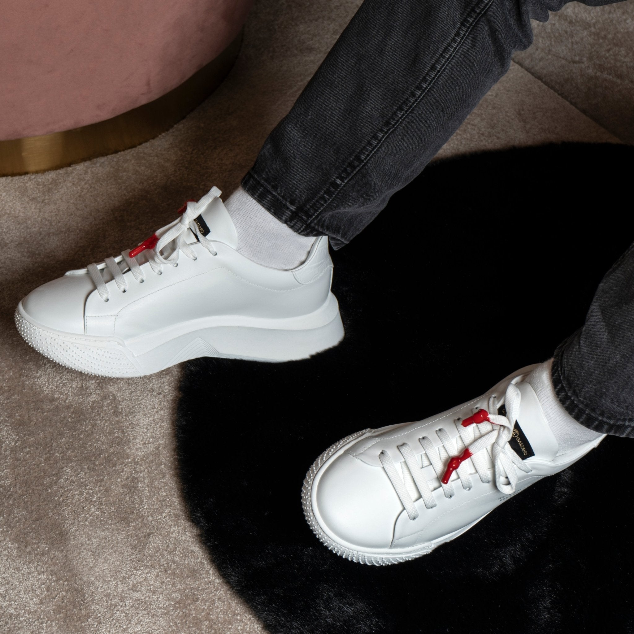 Nemesis White | Red | Limited for Ozuna - Giuliano Galiano | Handcrafted Luxury Sneakers Made In Italy