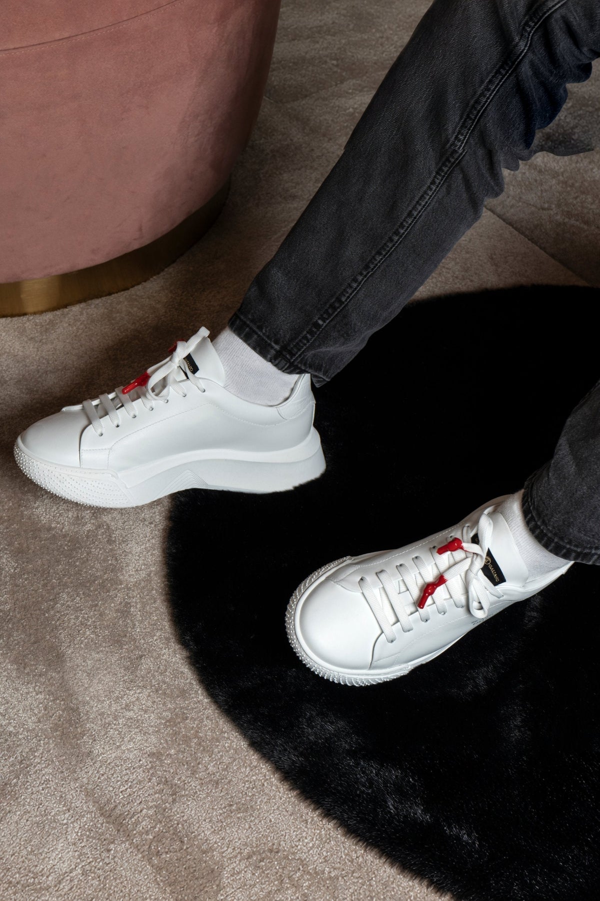 Nemesis White | Red | Limited for Ozuna - Giuliano Galiano | Handcrafted Luxury Sneakers Made In Italy