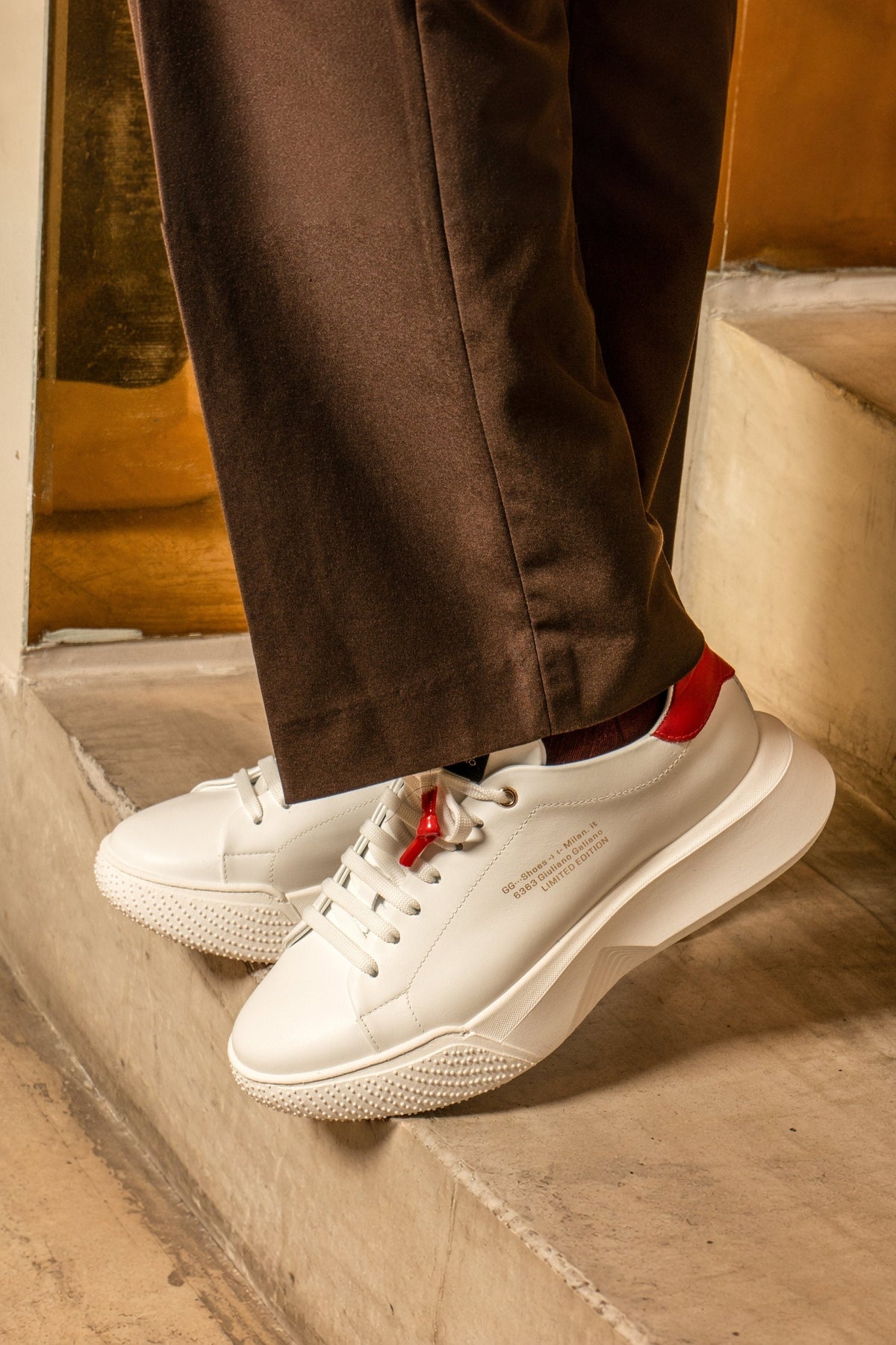 Nemesis White | Red | Limited for Ozuna - Giuliano Galiano | Handcrafted Luxury Sneakers Made In Italy