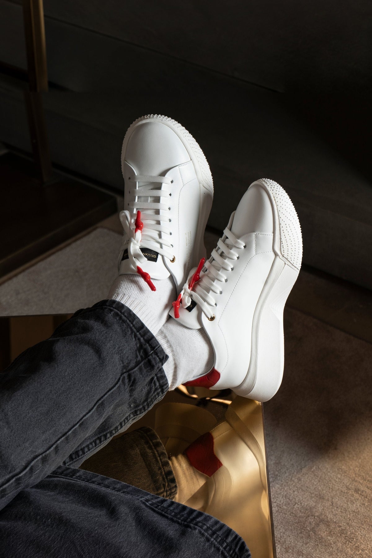 Nemesis White | Red | Limited for Ozuna - Giuliano Galiano | Handcrafted Luxury Sneakers Made In Italy