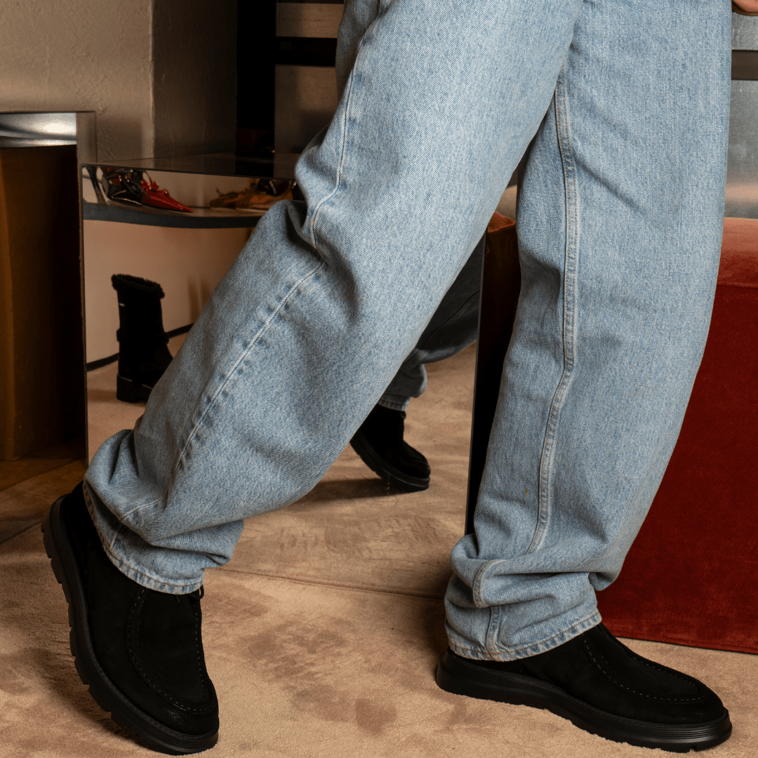 Polacchine Caviar | Black | In suede - Giuliano Galiano | Handcrafted Luxury Sneakers Made In Italy