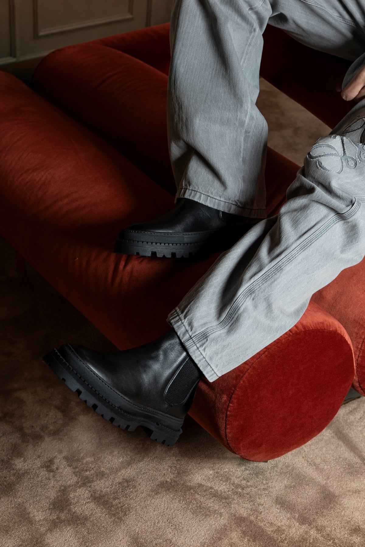 Sergio Leather Boots | Black | In Suede - Giuliano Galiano | Handcrafted Luxury Sneakers Made In Italy
