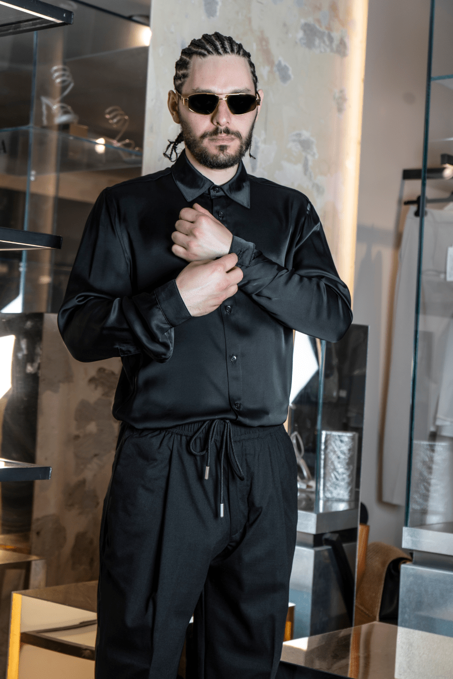 Shike Shirt | Black - Giuliano Galiano | Handcrafted Luxury Sneakers Made In Italy