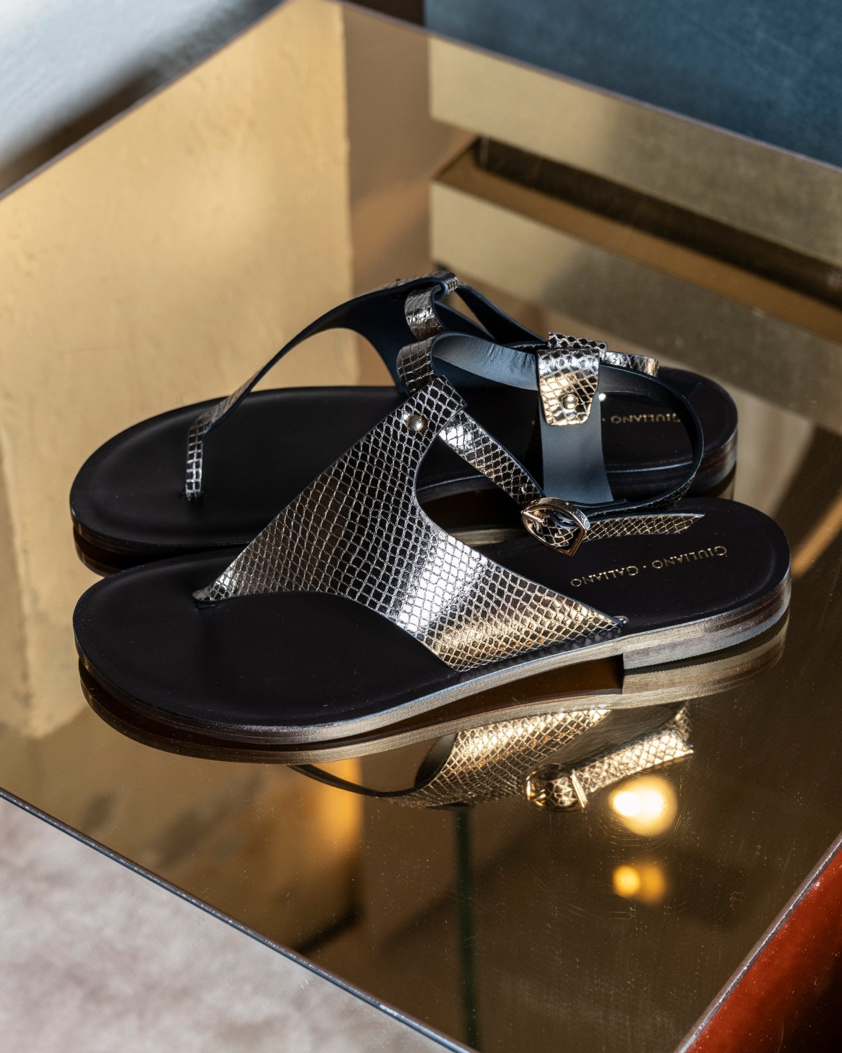 Sissy Sandals | Black - Giuliano Galiano | Handcrafted Luxury Sneakers Made In Italy