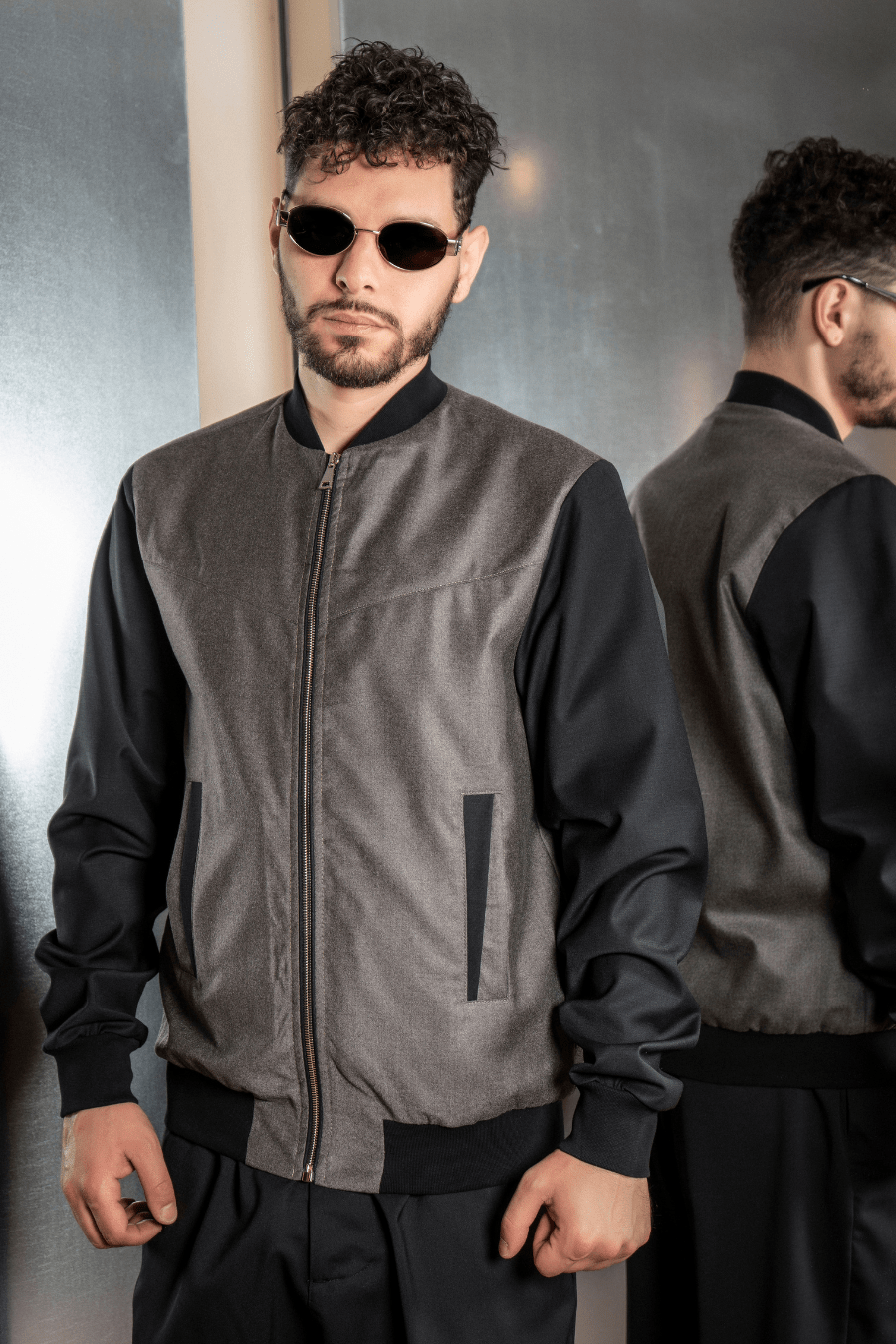 Steve wool bomber jacket - Giuliano Galiano | Handcrafted Luxury Sneakers Made In Italy