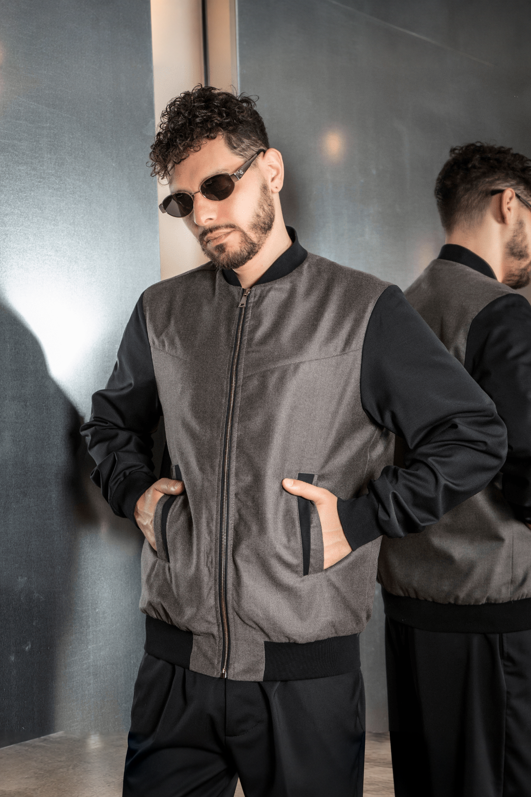 Steve wool bomber jacket - Giuliano Galiano | Handcrafted Luxury Sneakers Made In Italy
