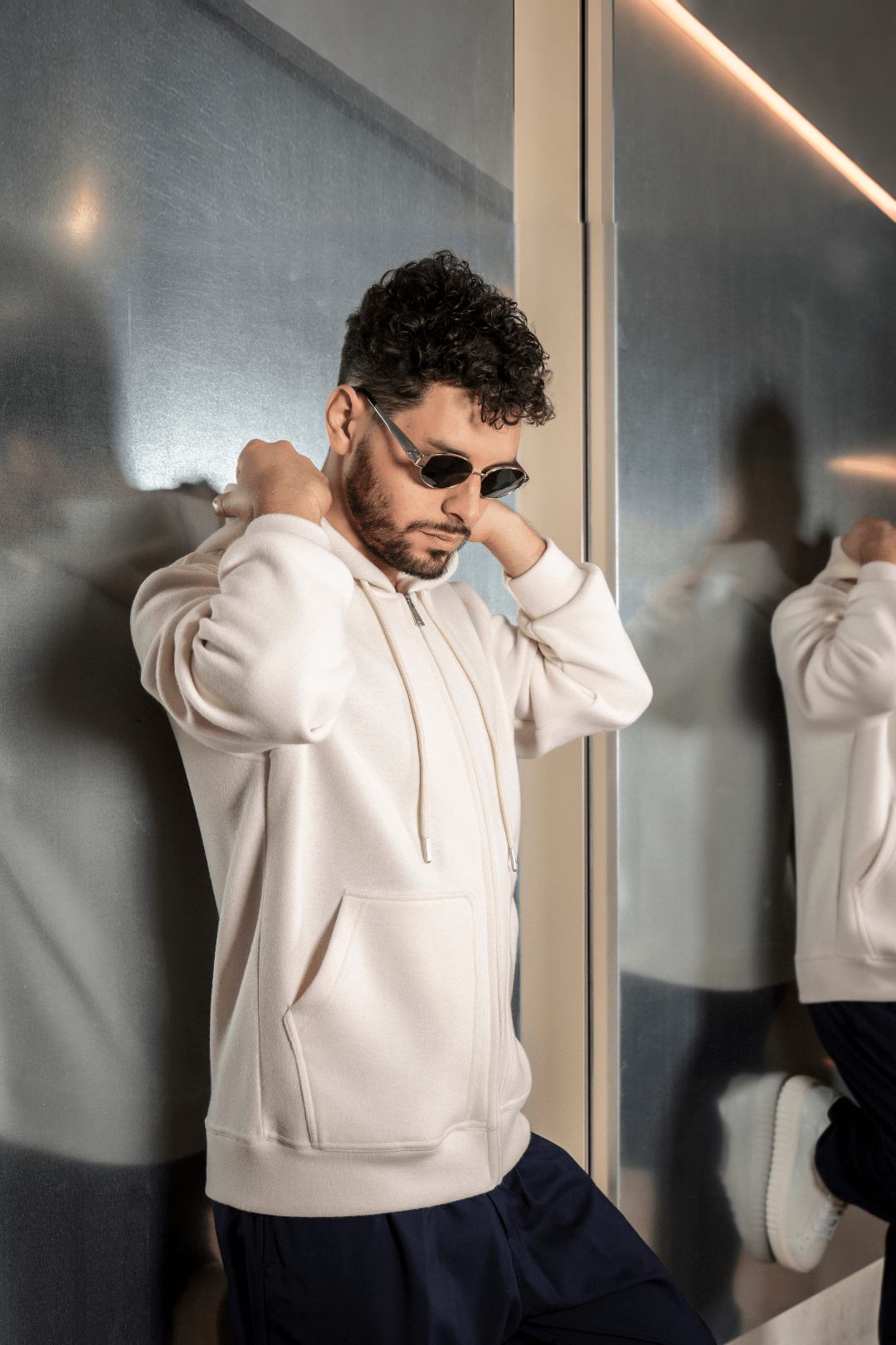 Zip - up | Sweatshirt | Cream - Giuliano Galiano | Handcrafted Luxury Sneakers Made In Italy