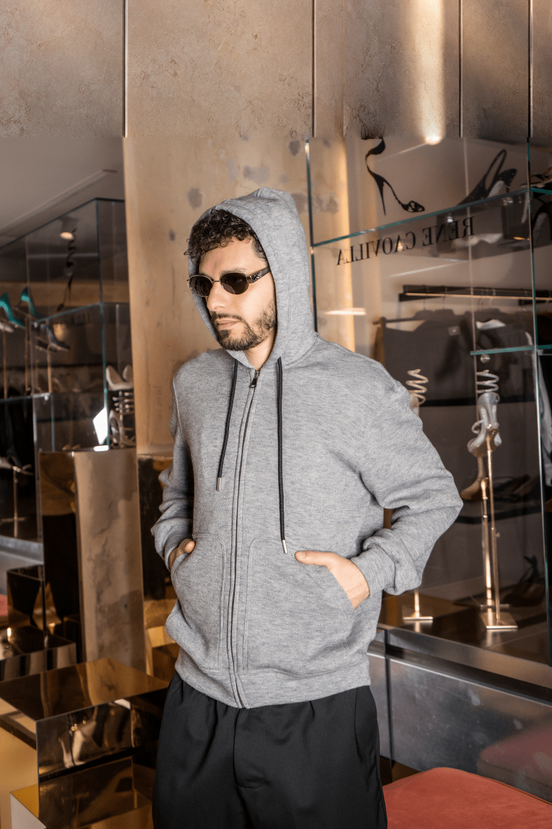 Zip - up | Sweatshirt | Grey - Giuliano Galiano | Handcrafted Luxury Sneakers Made In Italy