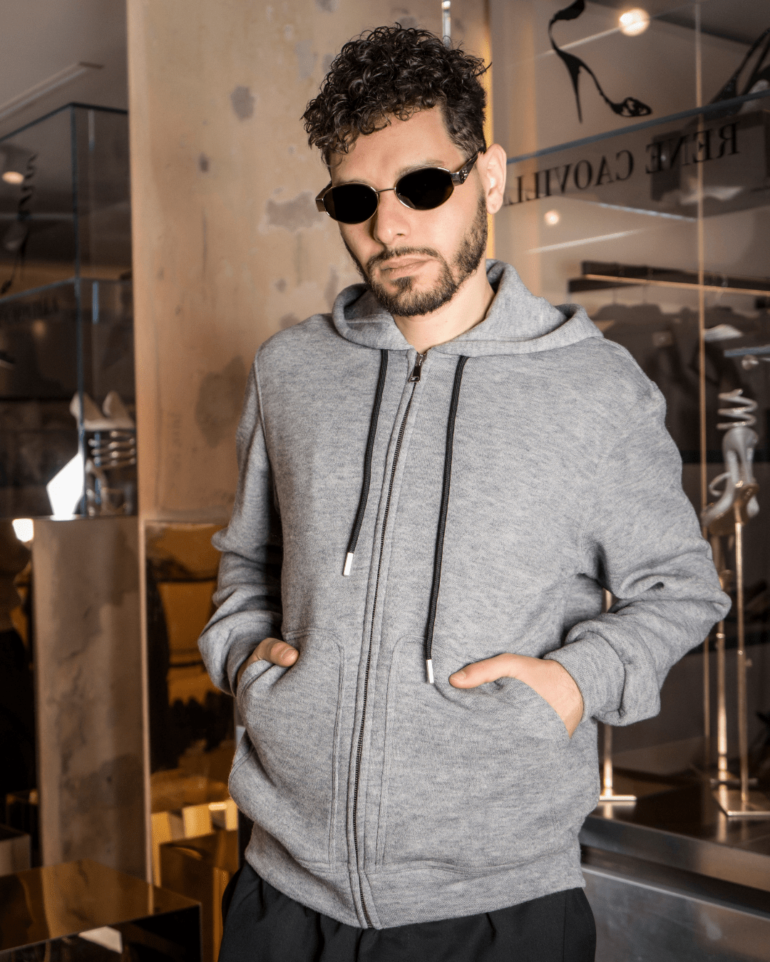 Zip - up | Sweatshirt | Grey - Giuliano Galiano | Handcrafted Luxury Sneakers Made In Italy