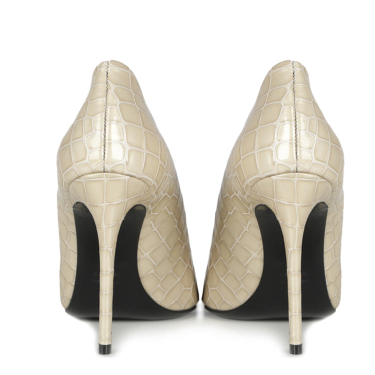 Gemma | Beige | Croc-Stil