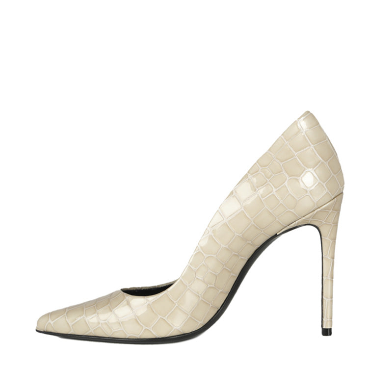 Gemma | Beige | Croc-Stil