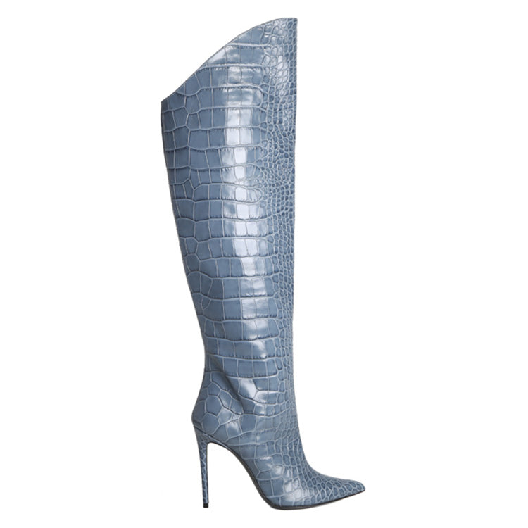 Elise High Boots | Petroil | Stampa Coccodrillo | Woman