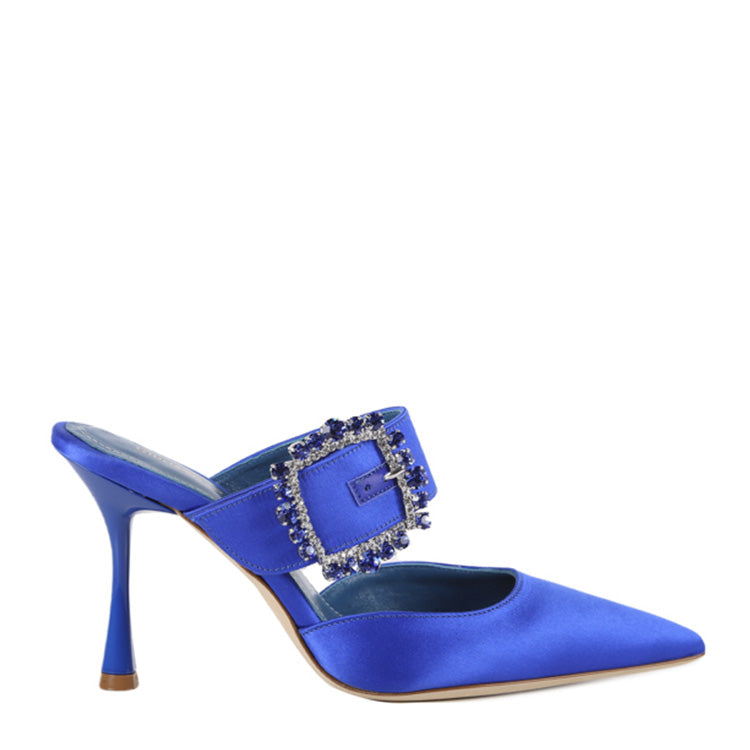 Pantoletten Alena | Pelle | Blu