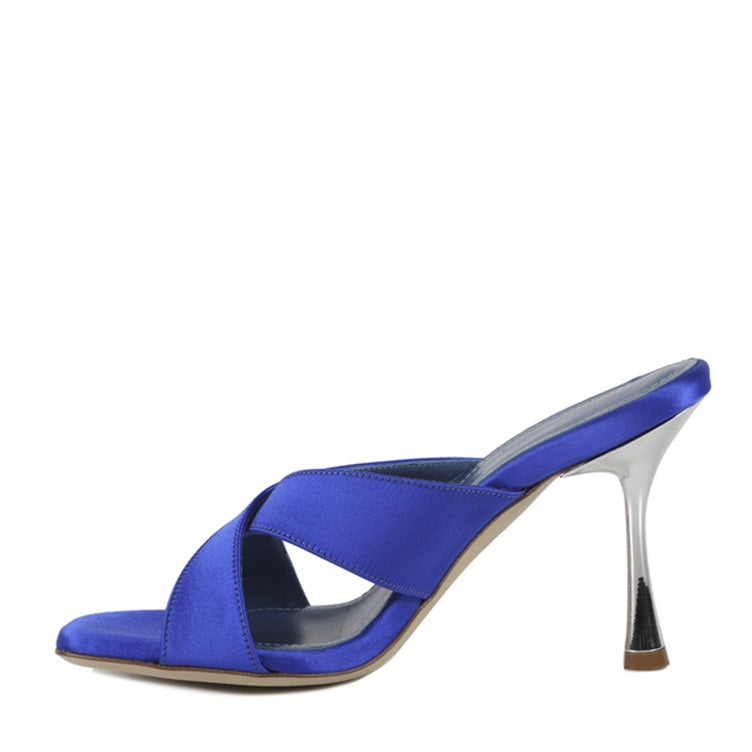 Edina Sandalen | Satin | Blau
