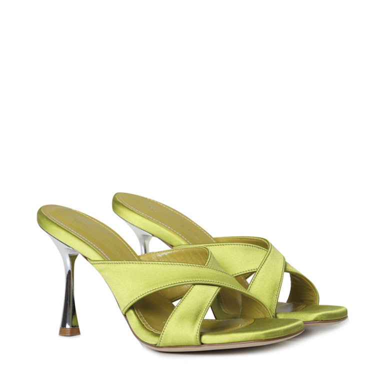 Edina Sandalen | Satin | Grün
