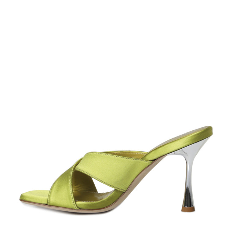 Edina Sandalen | Satin | Grün