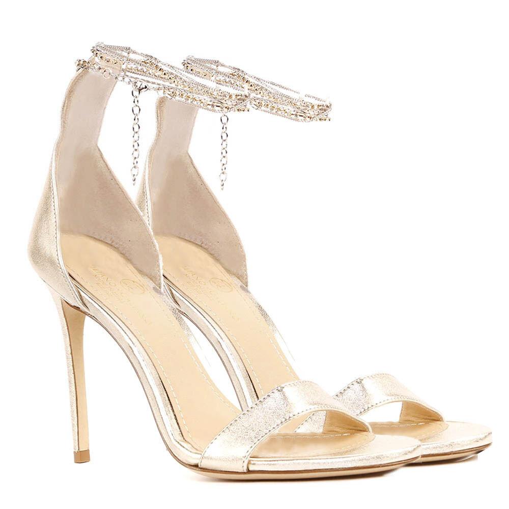 Sandali Lorena | Pelle-Laminat | Platin