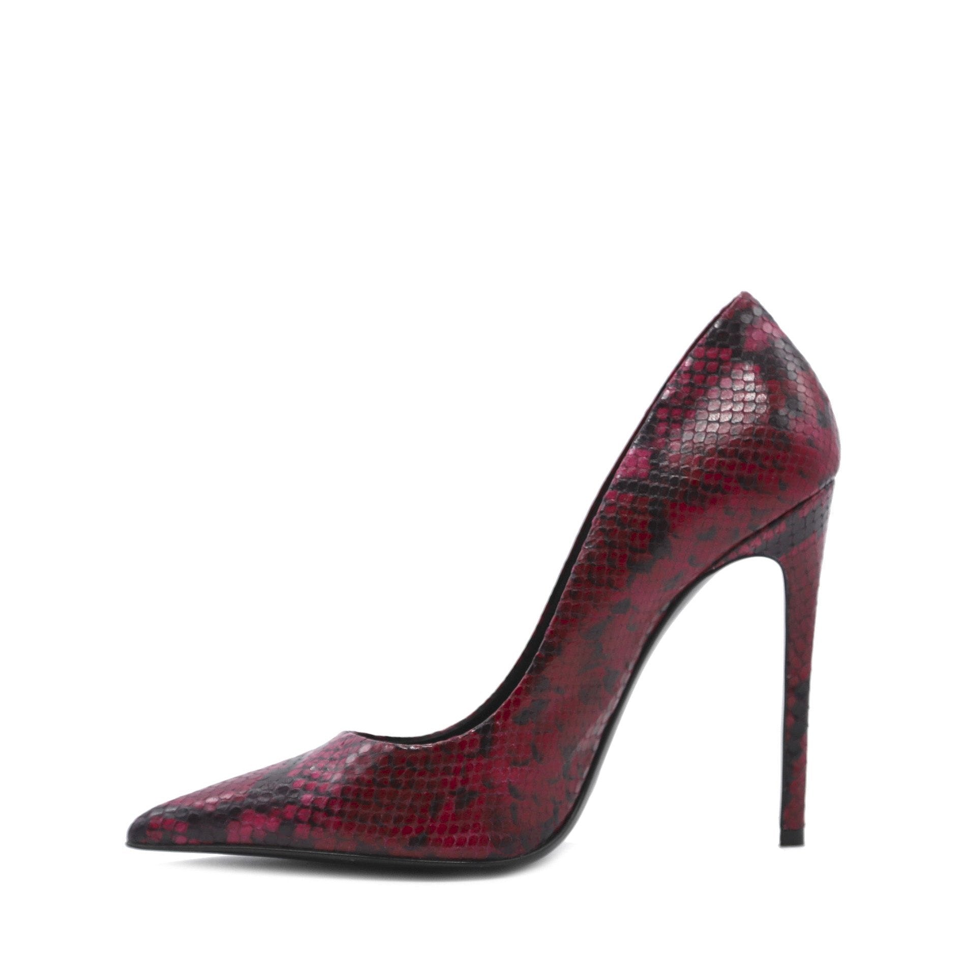 Dekolleté Amanda | Rosso | Pelle Stampa Pitone