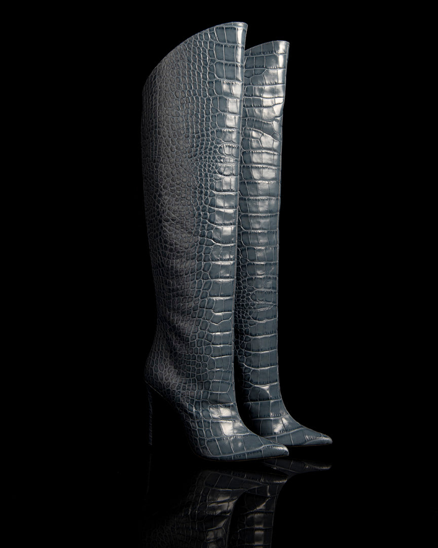 Elise High Boots | Petroil | Stampa Coccodrillo | Woman