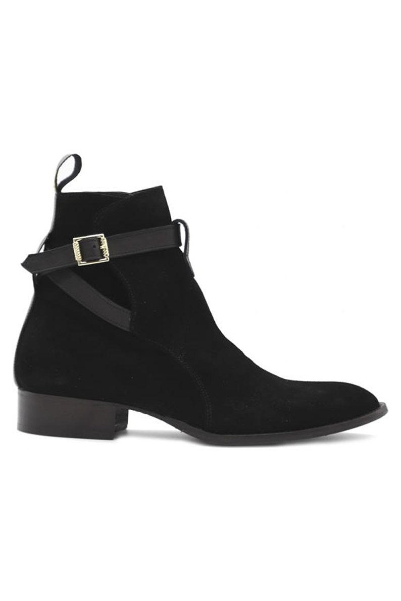 Ankle Boots | Black Suede Leather - Giuliano Galiano | Handcrafted Luxury Sneakers Made In Italy