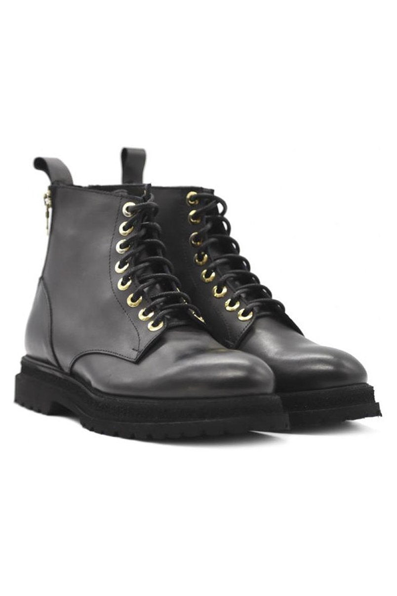 Ankle Boots | Multi - Zip | Black Leather - Giuliano Galiano | Handcrafted Luxury Sneakers Made In Italy