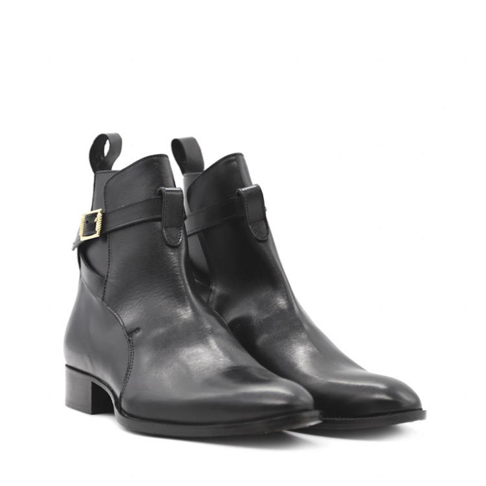 Ankle Boots | Smooth Black Leather - Giuliano Galiano | Handcrafted Luxury Sneakers Made In Italy