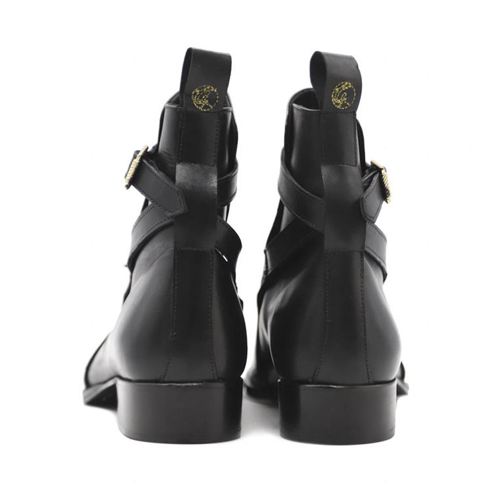 Ankle Boots | Smooth Black Leather - Giuliano Galiano | Handcrafted Luxury Sneakers Made In Italy