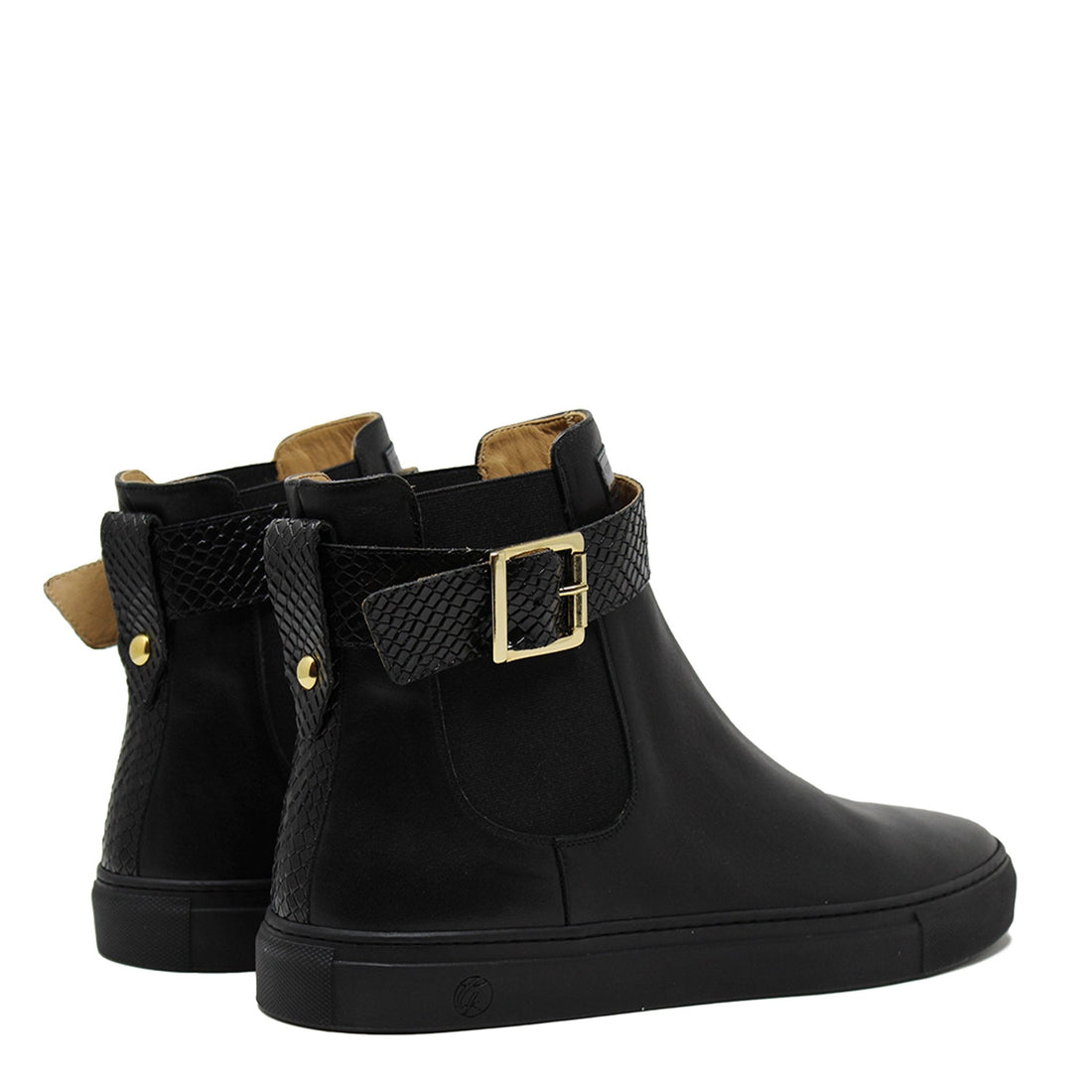 Beatols | Black | Leather Hardware - Giuliano Galiano | Handcrafted Luxury Sneakers Made In Italy
