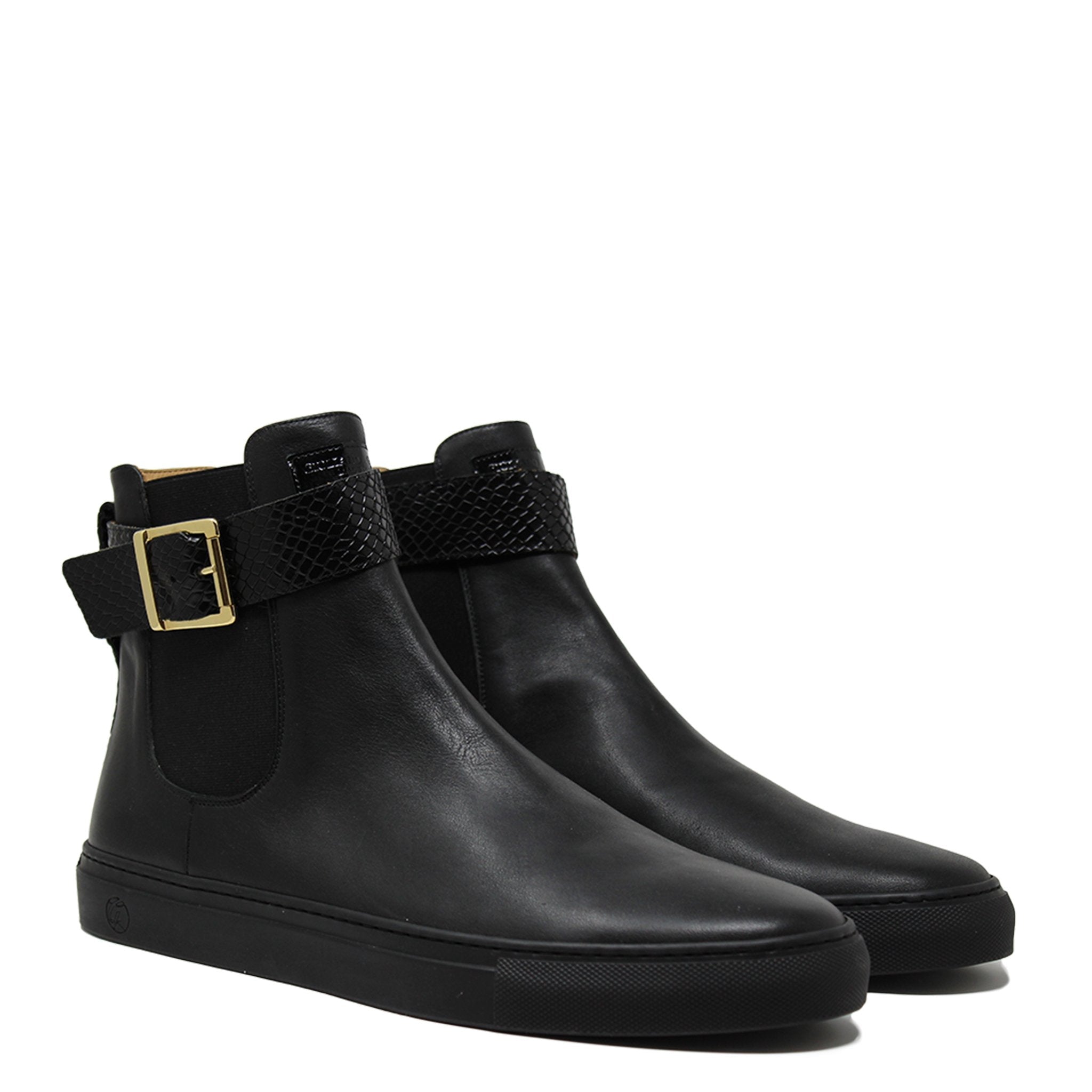 Beatols | Black | Leather Hardware - Giuliano Galiano | Handcrafted Luxury Sneakers Made In Italy