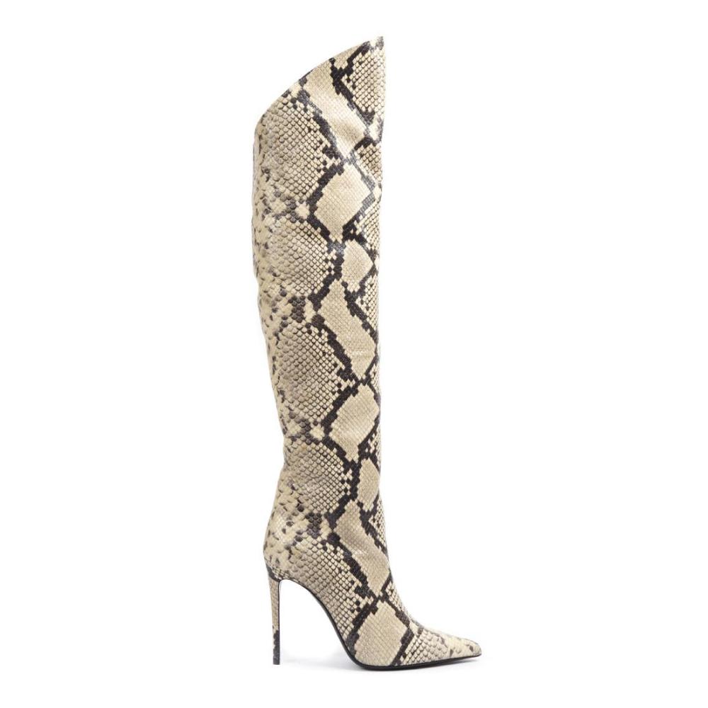 Stivali Elise | Beige | Pelle Stampa Pitone