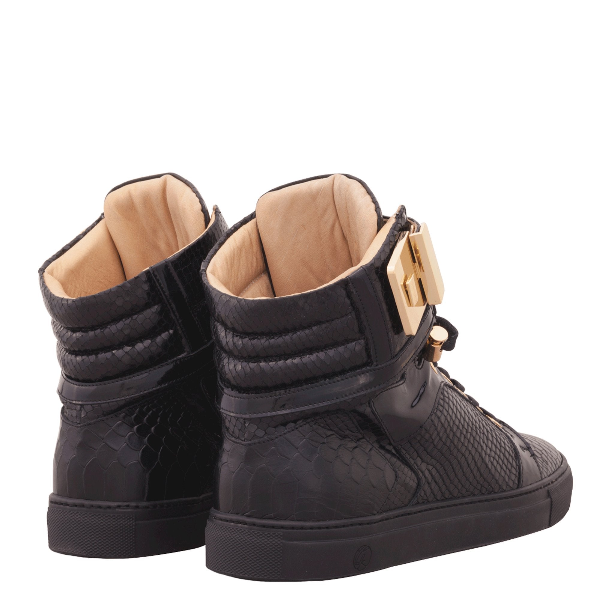 Black Soul Black | Black | Python X FRENCH MONTANA | Limited Edition - Giuliano Galiano | Handcrafted Luxury Sneakers Made In Italy