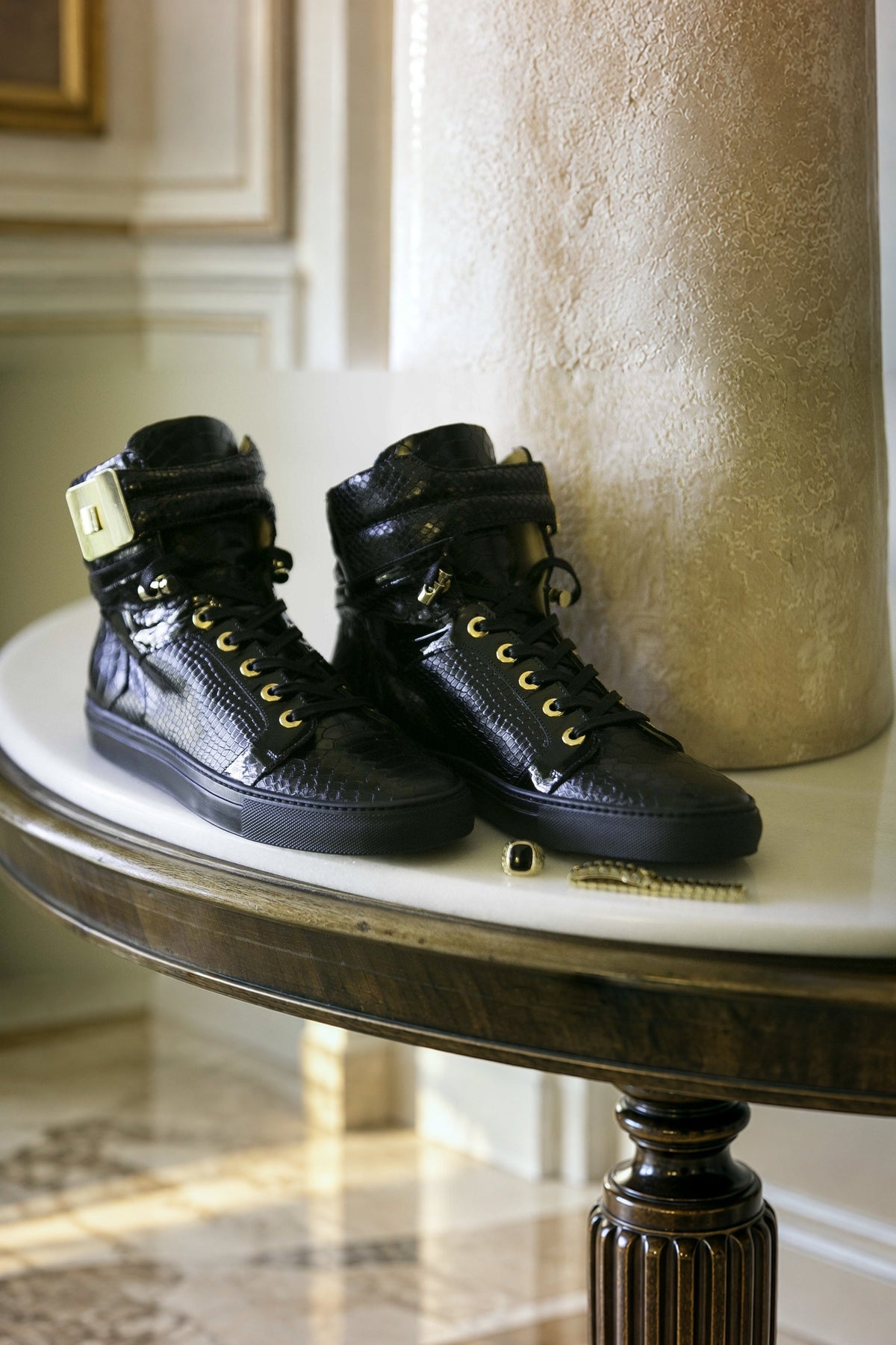 Black Soul Black | Black | Python X FRENCH MONTANA | Limited Edition - Giuliano Galiano | Handcrafted Luxury Sneakers Made In Italy