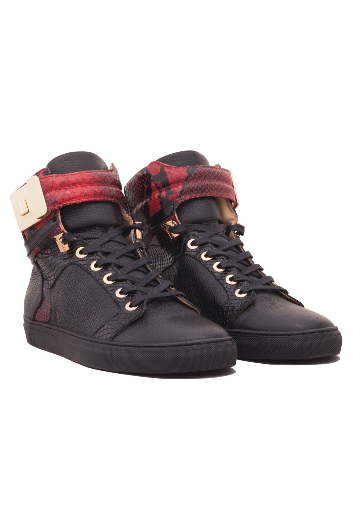 Black Soul Black | Red | Leather | Limited Edition - Giuliano Galiano | Handcrafted Luxury Sneakers Made In Italy
