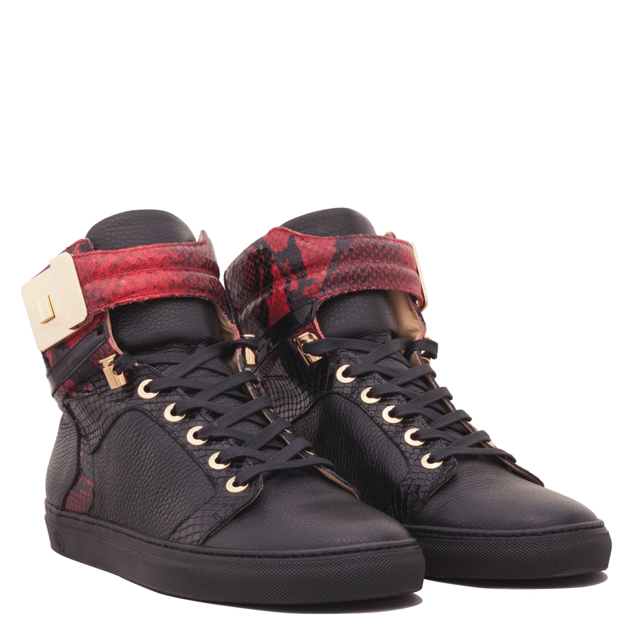 Black Soul Black | Red | Leather | Limited Edition - Giuliano Galiano | Handcrafted Luxury Sneakers Made In Italy