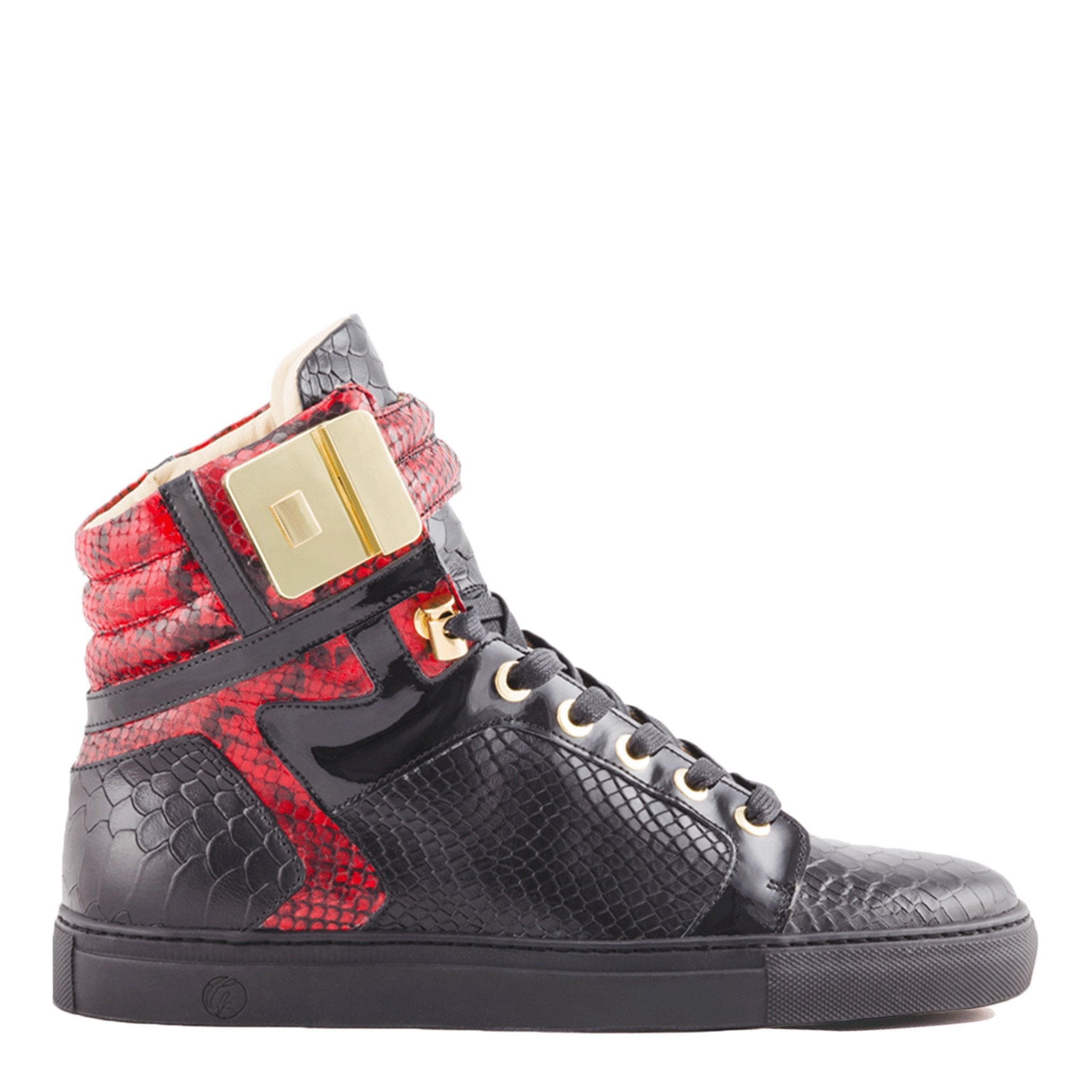 Black Soul Black | Red | Python | Limited Edition - Giuliano Galiano | Handcrafted Luxury Sneakers Made In Italy