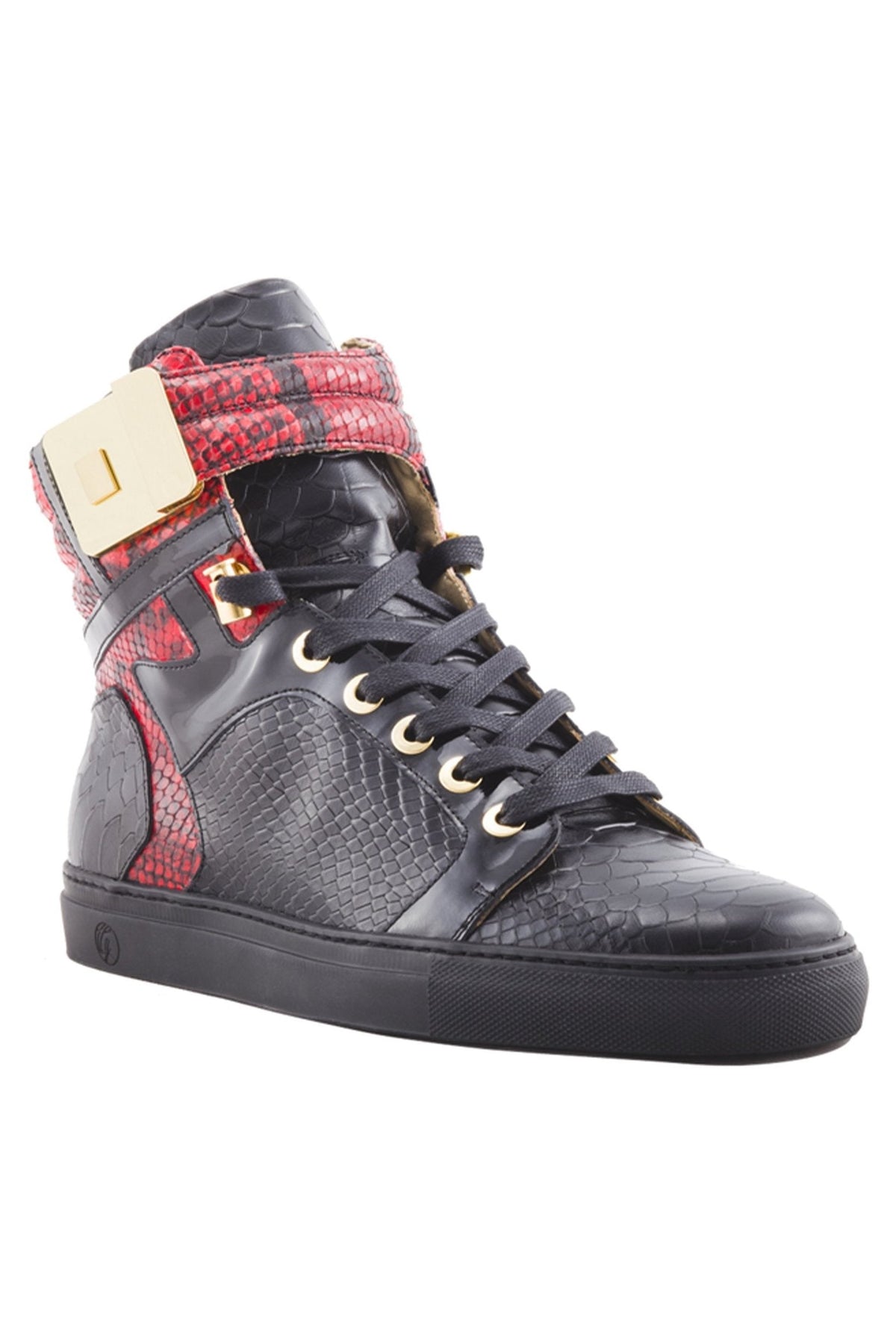 Black Soul Black | Red | Python | Limited Edition - Giuliano Galiano | Handcrafted Luxury Sneakers Made In Italy