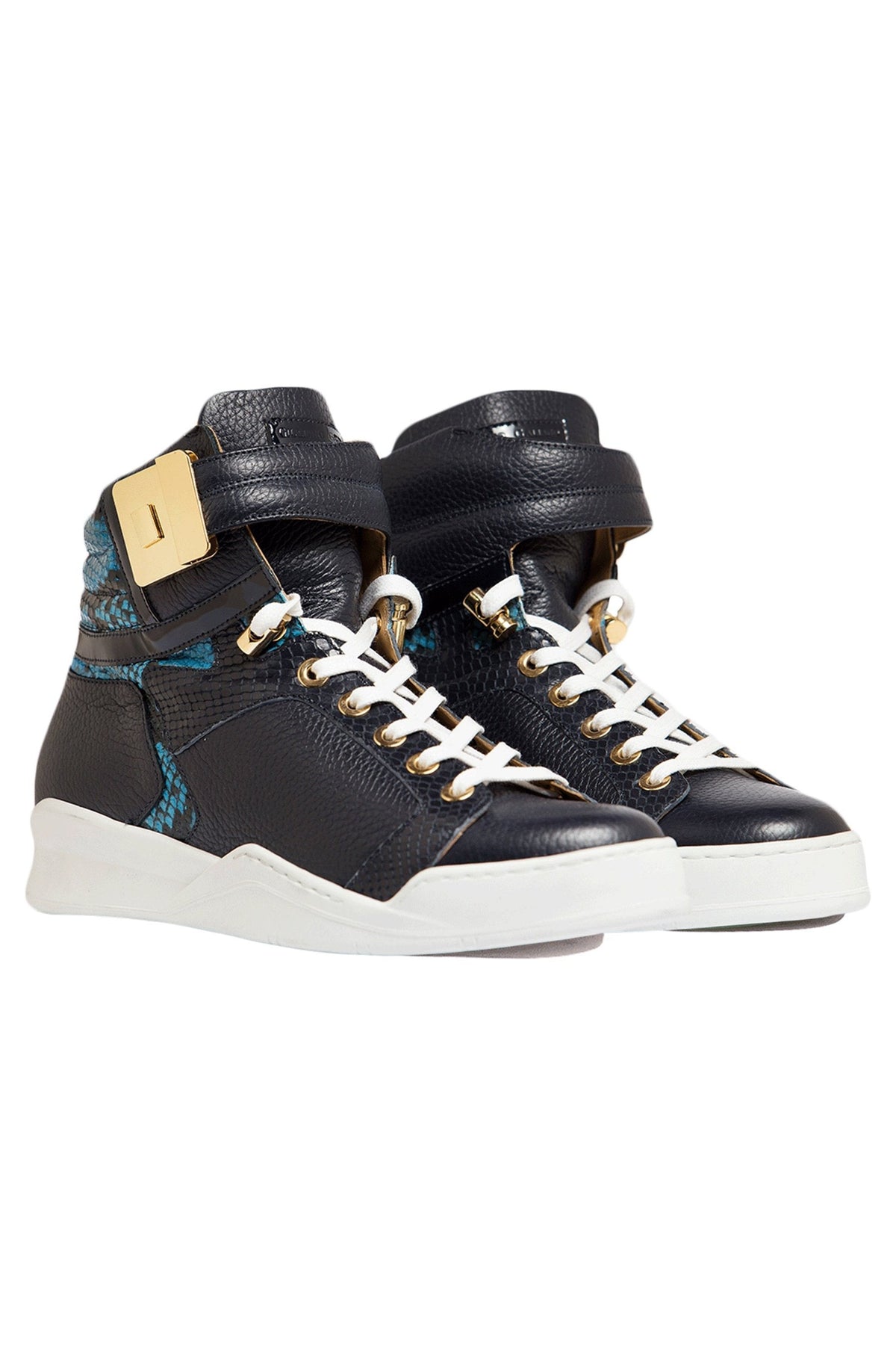 Black Soul II Blue | Blue | Leather | Limited Edition - Giuliano Galiano | Handcrafted Luxury Sneakers Made In Italy