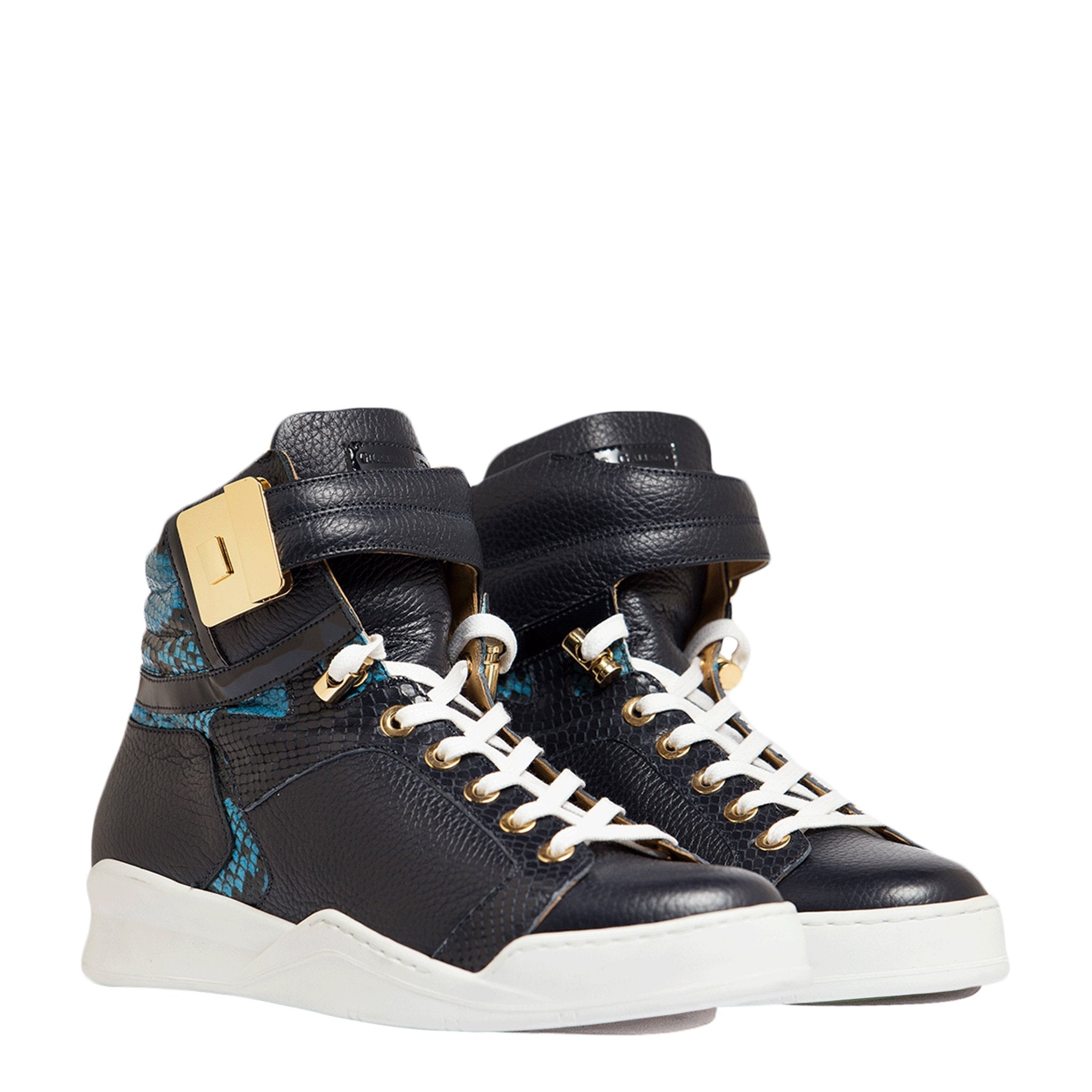 Black Soul II Blue | Blue | Leather | Limited Edition - Giuliano Galiano | Handcrafted Luxury Sneakers Made In Italy