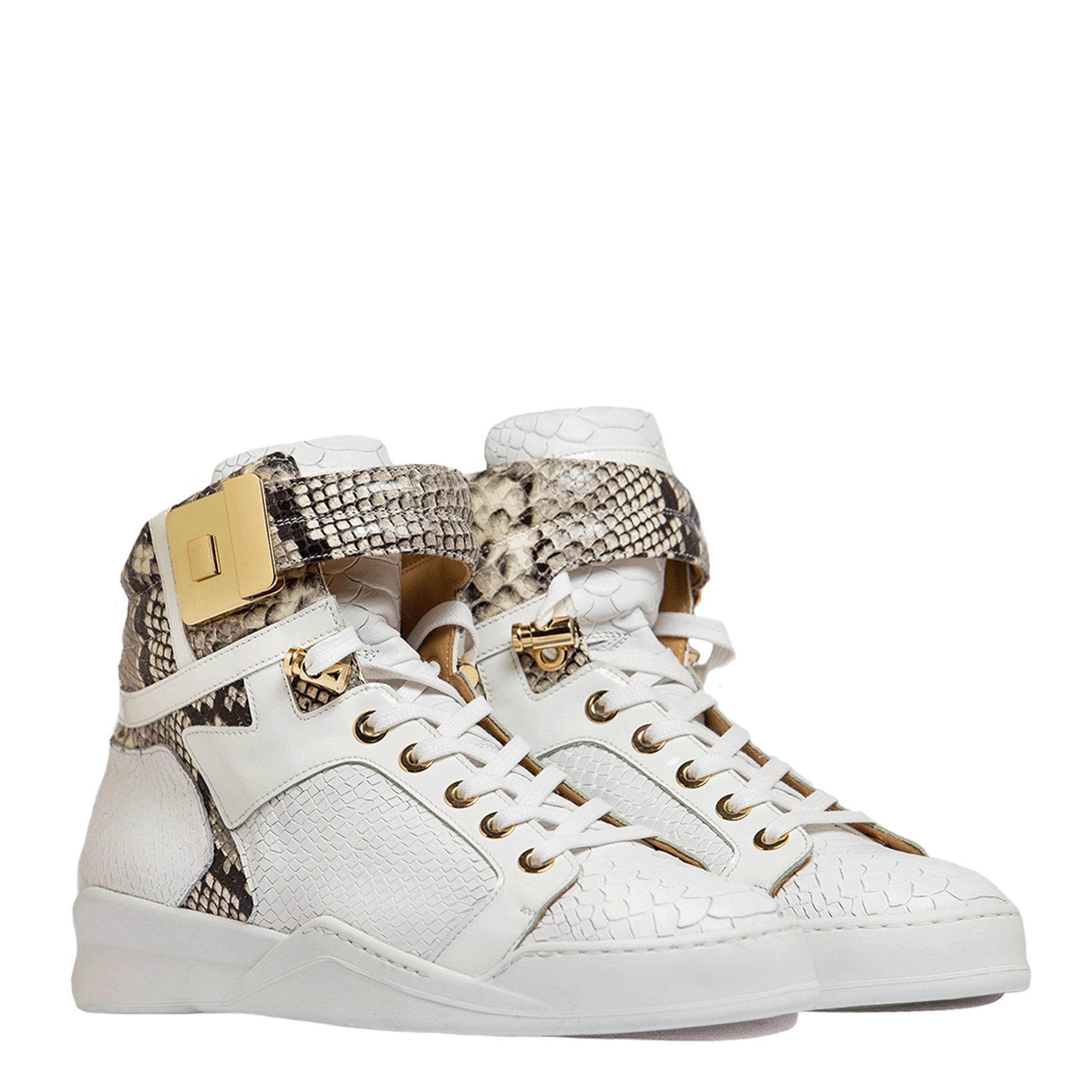 Black Soul II White | Grey | Python | Limited Edition - Giuliano Galiano | Handcrafted Luxury Sneakers Made In Italy